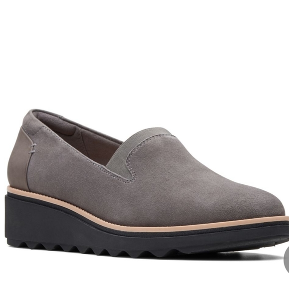 clarks grey suede shoes